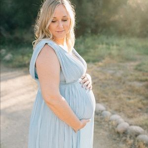 ASOS Maternity Lace Insert Pleated Maxi Dress